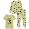 Amazon Essentials Marvel Pigiama Aderente, 3 Pezzi Bambini e Ragazzi, 3-piece Marvel Black Panther Set, 10 anni