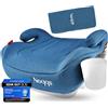 Noqqs® Rivestimento di ricambio per seggiolino auto | lavabile, con imbottitura per cintura (blue)