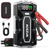 ACEZUK Avviatore Batteria Auto,9000A Avviatore di Emergenza per Auto/Moto(10.0L Gas or 8.0L Diesel) Starter Batteria Portatile Jump Start con LED/LCD Luce LED, porta QC3.0