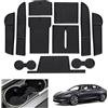 GAFAT [Novità 2024] GAFAT Tesla Model 3 2024 2025 Tappetini Antiscivolo, Tesla Model 3 Highland 2024 Tappetini in Gomma Console Centrale, Contenitori, Cuciture per Porta, Accessori Tesla Model 3 (Nero)