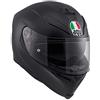 AGV K5 S ECE 22-05 Solid Casco Moto Integrale ECE 22-05 in Carbonio-Fibra di Vetro, con Visierino Parasole, Nero Opaco, XXL