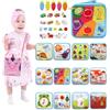 Meafeng Busy Board Montessori 1 2 3 Anni, 12 in 1 Giochi Bambini Educativi Tabellone Attivitài 1 Anno, Feltro Quiet Book, Pannello Sensoriale Montessori Giocattoli Regalo, Libro Montessori Interattivo