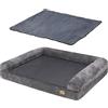 BingoPaw Cuccia per Cani interno Taglia Grande: Letto per Cane Ortopedico Divano per Cani Sfoderabile Impermeabile Lettino Materasso Morbida 2 in 1 Estivo Inverno Memory foam 100x75x19 cm