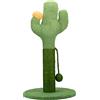AQPET Tiragraffi Cactus 54 cm con Cuccia per Gatti Albero Parco Giochi Gioco Tira Graffi per Gatto, Verde