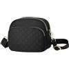 BMQY Borsa a tracolla da donna, borsa a tracolla trapuntata per lavoro, ufficio, shopping, borse leggere in nylon, Nero , One size