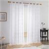 Deconovo Tende in Voile Traslucido con Stampa Costellazione, Tende in Tulle per Camera da Letto e Studio, 140x280 CM, Bianco, 2 Pezzi