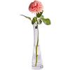 TOPWEL Vaso in vetro soffiato fatto a mano, vuoto, ricaricabile, piccolo, vaso di vetro a stelo singolo, per fiori e boccioli per ufficio, decorazione per la casa (25 cm, trasparente)