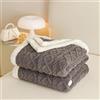 WUMIUER Calda coperta in pile, 180 x 200 cm, soffice e super morbida, coperta da soggiorno, colore grigio - bianco, coperta invernale per divano letto da donna, uomo e adulto