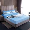 Loussiesd Set di biancheria da letto per ragazzecon sportivo, lenzuolo con angoli 3D a forma di palla set regalo per giocatore di calcio copriletto blu singolo 2 pezzi