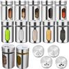 Xinxinphi 12Pc 100ml Barattoli Spezie Con 3 Tipi di Fori Dosatori, Porta Sale Pepe Contenitori Acciaio Inossidabile, Vasetti Cucina Lavabili lavastoviglie, Barattolo Conservare per Paprika, Polveri, Erbe Secche