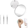 YFaith Specchio Trucco Ingranditore, 20X Specchio da Trucco, Bianco Rotondo Specchio Portatile, con Ventosa e Set di Clip per Punti Neri, per Bagno, Camera da Letto, Dormitorio