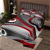 Loussiesd Copriletto trapuntato con geometria a cerchio nero rosso grigio trippy set per donne e uomini stampa leopardata turbine trapuntato traspirante astratto trapuntato set260x240cm