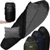 Montaray Sacco a pelo 3 - 4 stagioni [8 °C fino a -5 °C], sacco a pelo a mummia per attività all'aperto, campeggio [300 GSM] Sleeping Bag morbido e caldo, sacco a pelo dall'estate all'inverno, sacco a