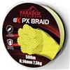 Paradox Fishing 8X PX bava da pesca intrecciata I Chartreuse giallo 150M - 0,16mm - 9,0kg - Filo da pesca intrecciato - 8 volte intrecciato finemente - perfetto per la pesca allo spinning