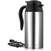 Fyearfly 24V Auto Bollitore da Viaggio, 750Ml Camion Pickup Rv Bollitore Elettrico Pentola Scaldabagno In Acciaio Inox Con Accendisigari Spina, per Il Campeggio All'Aperto Tè Caffè da Bere