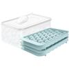 WIBIMEN Stampo rotondo per cubetti di ghiaccio, 2,5 cm x 66 pezzi, per congelatore con contenitore, mini stampo per cubetti di ghiaccio, gelato, tè e caffè (2 vassoi, 1 contenitore e pala)