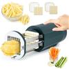 BONJUME Taglia Patate Elettrico, Taglia Verdure Elettrico Tagliapatate Elettrico Tagliamele Tagliaverdure Con Lama Da 9x9mm E 12x12mm Tagliaverdure Multifunzionale Mandolina Per Verdure