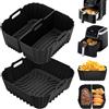 HLEIUKT 19-23CM Accessori Friggitrice ad Aria, Teglie per Friggitrice ad Aria per Ninja Max Pro 6,2 L, Philips 6,2L, Cosori 5,5L/6,0L, Accessori Airfryer in silicone riutilizzabili