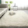 VanderHOME Tappeti tie-dye di colore puro, senza spargimento e senza sbiadimento, tappeto morbido e soffice per camera da letto e soggiorno Bianco puro 180x200 cm