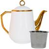 CHANJOON Teiera in porcellana minimalista 、Teiera in ceramica con infusi per teiere da tè sfuso per teiere da tè 、Teiera (oro, grande)