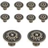 Mgoodoo 2 pezzi Bottoni per mobili vintage, Ø32mm Bottone rotondo retrò per cassetti, Maniglia per porta con viti per cucina, bagno, armadio, comò - Colore bronzo ottone antico
