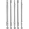 QUARKZMAN 5pz Punte per Cacciavite Chiave Esagonale 5mm (H5) Metrico 1/4 Attacco Esagonali 100mm (4) Punta Magnetica Lunghe Acciaio S2 Punta per Trapano Piatta Grado Industriale per Viti
