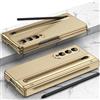 BaiFu per Custodia Galaxy Z Fold4, Samsung Fold4 con Protezione Cerniera + Pellicola Protettiva per Schermo, Custodia in Pelle per Telefono Samsung Galaxy Z Fold4 con Supporto per S Pen-Oro