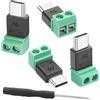 QIANRENON Adattatore USB C a 2 pin, spina senza saldatura su connettore a crimpatura, ricarica 5 V, 1,5 A, nessun trasferimento dati, confezione da 4