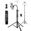 Victiv 197cm Treppiede Smartphone, Cavalletto per Smartphone Alto con 25cm Collo D'oca & Telecomando, Overhead Telefono Treppiede Flessibile per iPhone 17/16/15/14/13/12/11 Pro Max