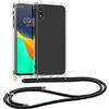 kwmobile Custodia Compatibile con Apple iPhone XR Cover - Back Case in Silicone TPU - Protezione Smartphone con Cordino - Nero/Trasparente