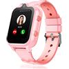 Carneedi Smartwatch Bambini Orologio Mobile per Bambini GPS 4G WiFi SOS Modalità Scuola Fotocamera Musica Videochiamate e Contapassi, Impermeabile (Rosa)