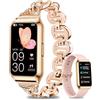 Fitoncloud Smartwatch Donna con Cassa in Alluminio, Batteria Fino a 7 Diorni, 1.47 HD Smart Watch con Sonno SpO2 Cardiofrequenzimetro, 25 Sportive, Impermeabil IP68 Orologio Fitness per Android iOS
