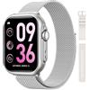 RUXINGX Smartwatch Donna, 1000mAh Batteria, Standby Ultra-Lungo 100 Giorni, 1.83 Orologio Fitness Cardiofrequenzimetro SpO2 Sonno, 120+ Sport Smart Watch Chiamate IP68 Contapassi Android iOS Argento