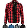 Texpeed Camicia moto con protezioni - Giacca da uomo in flanella a quadri - Motociclista realizzata con Aramide da 280 g/mq con armatura protettiva (EN 1621-1) - Rosso - 7XL