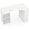 LIFEZEAL Scrivania Salvaspazio a L, Scrivania Angolare, Bianca, 120cm, con Cassetto e 4 Scomparti, Porta PC, Computer, per Ufficio, Studio, Cameretta, Moderno, Tavolo da Lavoro, Max 145kg, in Legno