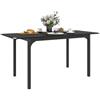 HOMCOM Tavolo da Pranzo Allungabile 4-6 Posti Espandibile da 120-160 cm, Tavolo Moderno da Cucina e Studio Rettangolare con Gambe in Acciaio, Nero