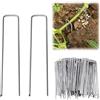 GYWHOOFT 100 pezzi Picchetti a U in Acciaio zincati (Larghezza 4 cm) per Il Fissaggio Sicuro del Paesaggio, Tessuto, Membrane per Erbacce,Terra, Fogli in Pile,Fissaggio per Tessuto, Erba Artificiale
