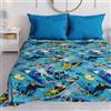 PETTI Artigiani Italiani - Copriletto Bambino Bambina Primavera Estate 225 x 260 Un Posto e Mezzo, Coperta Leggera Una Piazza e Mezzo Fantasia Snowboard, 100% Made in Italy