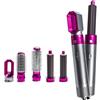 Generico Spazzola Asciugacapelli Multifunzione 5 in 1, 1800W con Tecnologia a Ioni, Set di Accessori per Styling, Rosa/Argento