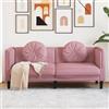 Homgoday Divano a 2 Posti con Cuscini Rosa in Velluto, Divani per Esterno da Giardino, Letto Divano, Divanetto，Divano Giardino Salotto Terrazzo Esterno Arredamento