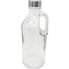 Acan Tradineur - Bottiglia in vetro con manico da 1000 ml, tappo a vite in plastica e metallo, barattolo erogatore 24,7 x 9,5 cm, per acqua fredda o calda, bevande, tè gelato