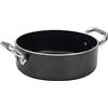 Pentole Agnelli ALSA2106SS28 Alblack Casseruola Bassa con Maniglie, Alluminio, Nero, 28 cm