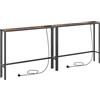 MAHANCRIS Tavolo Consolle 100 cm, Consolle d'Ingresso con Prese e Porte USB, Tavolino Stretto per Divano, Corridoio, Soggiorno, Camera da Letto, Marrone