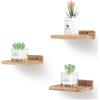 NIUBEST Piccolo scaffale sospeso 12,7 x 15,2 cm, battiscopa da parete mini mensola, mensola rustica in legno per camera da letto, soggiorno, bagno, cucina (3, nero carbonizzato)