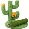 Generic Tiragraffi per gatti Cactus - Tiragraffi per gatti verticale, Tiragraffi per gatti interattivo con 3 tiragraffi, Cactus tiragraffi per gatti, Cactus tiragraffi per gatti domestici e gattini adulti