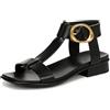 Naturalizer Women's Flat Sandal Brandy Walking Shoes, Pelle nera, 7 UK Wide