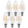 LUTW Lampadina LED E14 Luce Calda 4W, C35 Lampadine LED E14 Equivalenti a 40W, 2700K Forma a Candela Lampadina Vintage, 495LM, Non Dimmerabile, per Decorativa, Pacco da 6 Pezzi