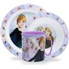 Sorrisini Set Stoviglie Riutilizzabili Per Bambini Elsa, Piatti Plastica Per Asilo, Scoula, Piatto, Ciotola, Tazza, Set Svezzamento Prima Pappa Bebé Andata Per Microonde, Set Piatti 3 Pezzi, Froze