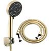 CIENCIA - Soffione doccia a pioggia, doccetta a mano, oro, universale, BS144F