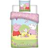 Peppa Pig 035 Peppa Pig - Biancheria da letto per bambini, biancheria da letto, motivo: Peppa Pig con amici, federa 40 x 60 + biancheria da letto 100 x 135 cm, 100% cotone Oeko-Tex